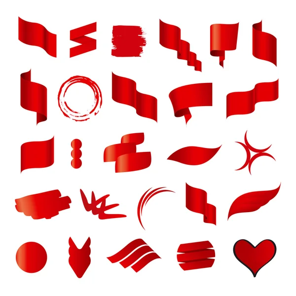 Största samling av vektor röda flaggor — Stock vektor