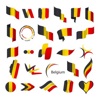 biggest collection of vector flags of Belgium clipart