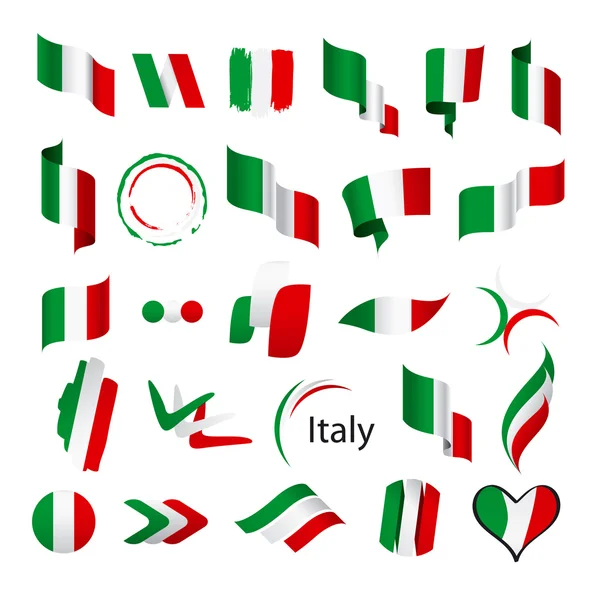 Plus grande collection de drapeaux vectoriels de l'Italie — Image vectorielle