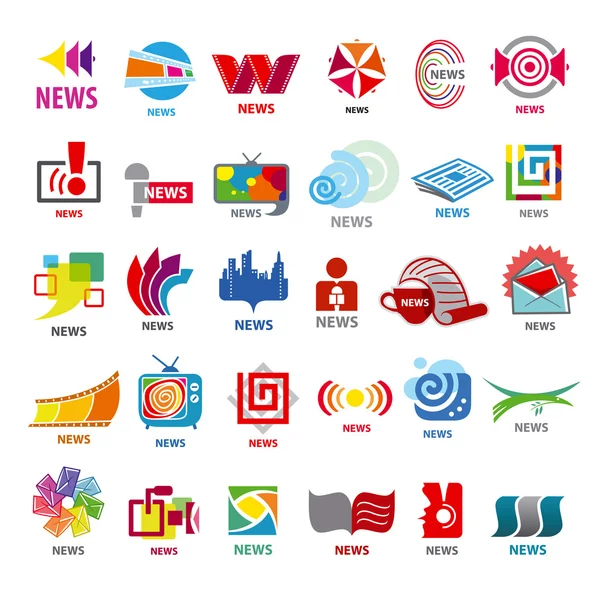 Mayor colección de logos vectoriales noticias — Archivo Imágenes Vectoriales