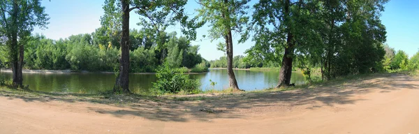 Panorama del fiume nella giornata limpida estiva — Foto Stock