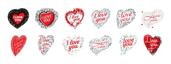 The heart and the inscription I love you. Vector Valentine card — Stock Vector