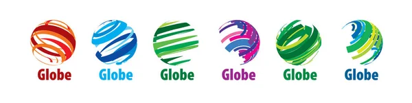 Um conjunto de logotipos vetoriais abstratos da rede global — Vetor de Stock