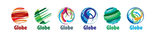A set of abstract vector logos of the global network — Stock Vector