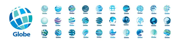 Un conjunto de logos vectoriales del Globo sobre un fondo blanco — Archivo Imágenes Vectoriales