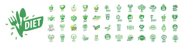 Un conjunto de logos de Dieta vectorial sobre un fondo blanco — Vector de stock