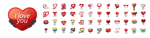 Un conjunto de logos vectoriales con la imagen de un corazón — Archivo Imágenes Vectoriales