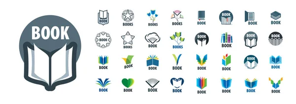 Um conjunto de logotipos vetoriais de livros sobre um fundo branco — Vetor de Stock