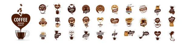 Een set vector Koffie logo 's op een witte achtergrond — Stockvector