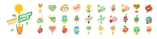 Een set van Fresh vector logo 's op een witte achtergrond — Stockvector