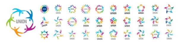 Um conjunto de logotipos vetoriais da União sobre um fundo branco — Vetor de Stock