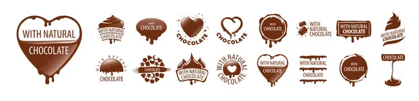 Een set vector chocolade logo 's op een witte achtergrond — Stockvector