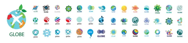 Un conjunto de logos vectoriales del Globo sobre un fondo blanco — Archivo Imágenes Vectoriales