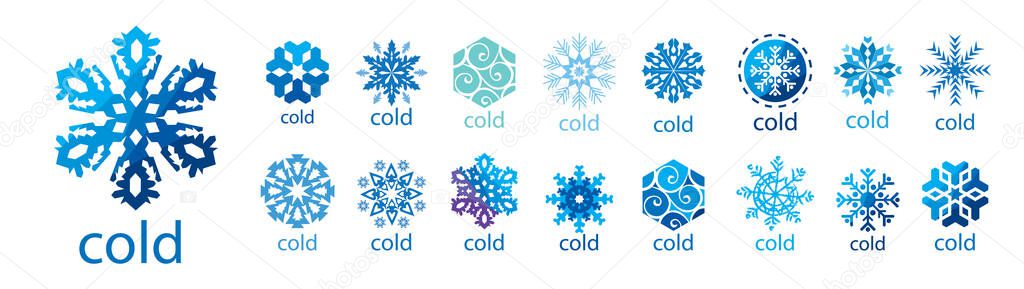 A set of vector logos Cold and Frost on a white background.
