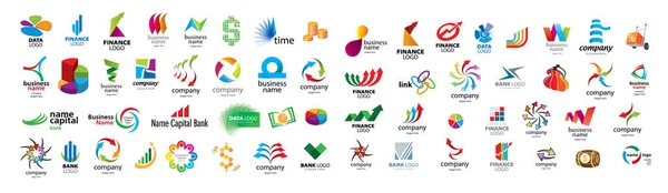 Un ensemble de logos vectoriels des banques et de la finance sur fond blanc — Image vectorielle