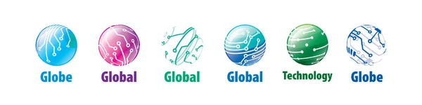 전 세계 네트워크의 추상 벡터 logos 의 집합 — 스톡 벡터
