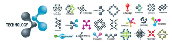 Un conjunto de logotipos de tecnología vectorial sobre un fondo blanco — Archivo Imágenes Vectoriales