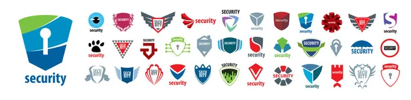 Een set vector logo 's bescherming op een witte achtergrond — Stockvector