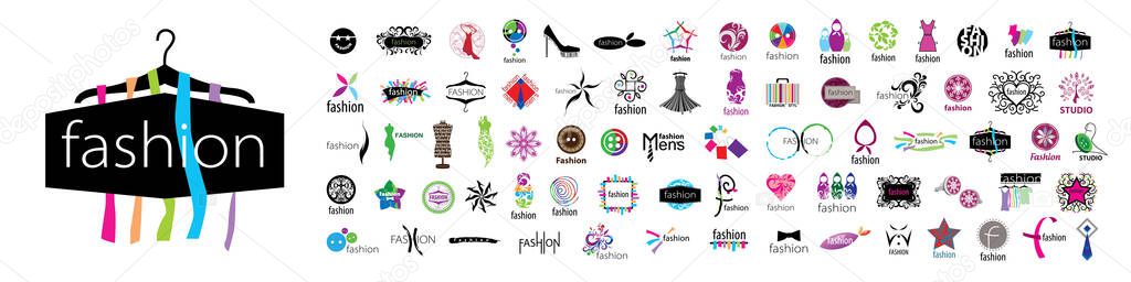 A set of vector fashion logos on a white background.