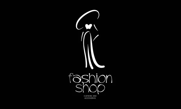 Vector drawn Fashion logo on a black background — Stock Vector
