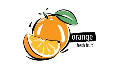 Beyaz arkaplanda turuncu bir vektör çiz