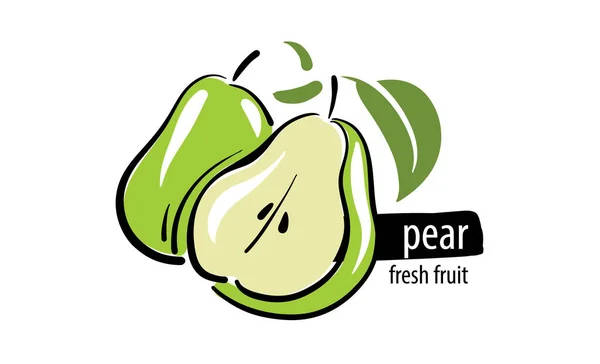 Drawn vector pear on a white background — Wektor stockowy