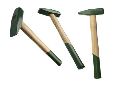 Hammer in different angles on a white background