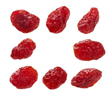 Bir çift kızılcık dutu. Beyaz bir arkaplanda izole edilmiş