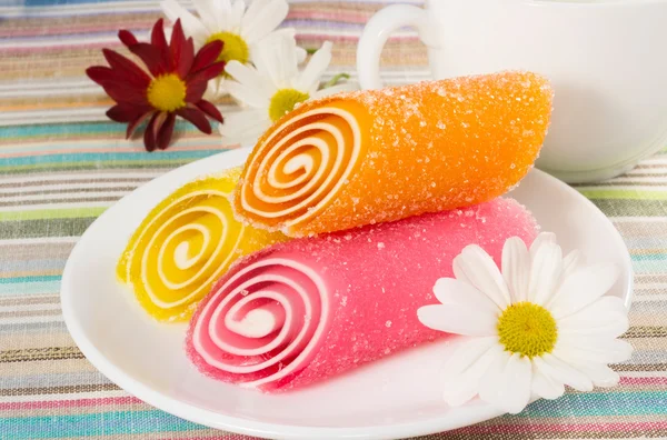 Fruit Candy on a plate, closeup — Stock Photo, Image