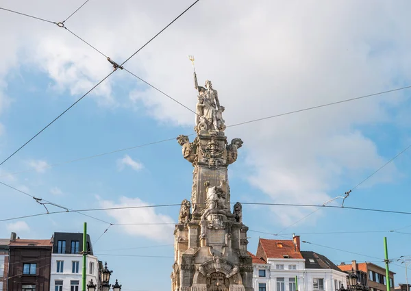 Antwerpen België Juli 2019 Zicht Monumentale Obelisk Schelde Vrij Met — Stockfoto