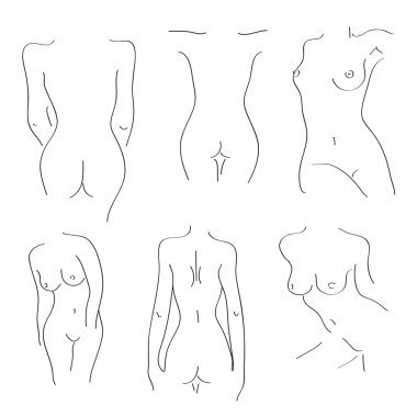 beyaz zemin üzerinde çıplak kızlar Silhouettes