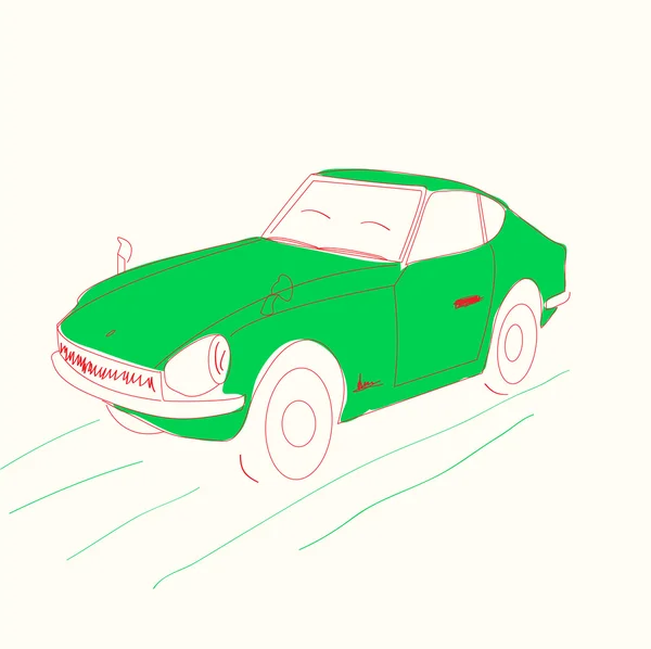 卡通绿色车-图 — 图库矢量图片