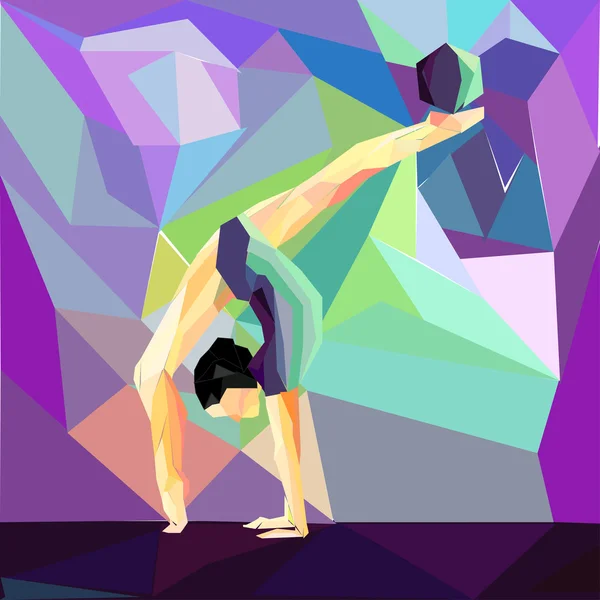 Kız jimnastikçi egzersizleri ile topu mu