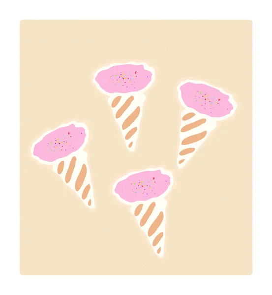 形式的主板上的冰淇淋蛋糕 — 图库矢量图片