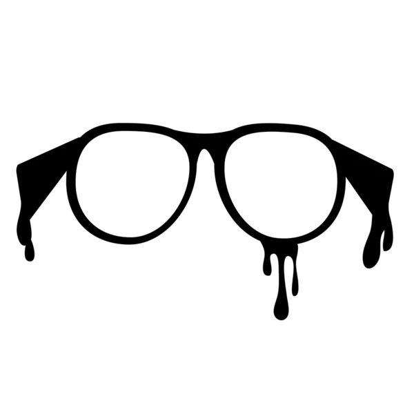 Lunettes Nerd sur fond blanc isolé — Image vectorielle