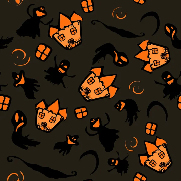 Strašidelný halloween čarodějnice dům. textura — Stockový vektor
