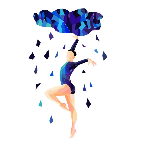 Abstraktní obraz tančící dívky — Stockový vektor