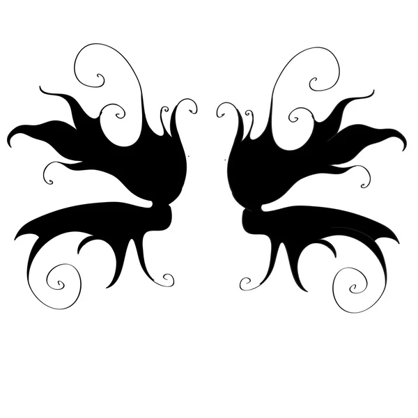 Delicadas alas de una mariposa sobre un fondo blanco — Vector de stock