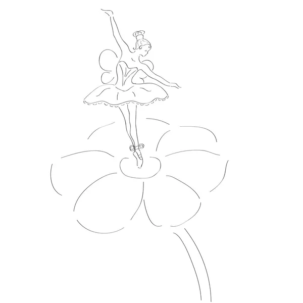 kanatlı sevimli balerin çizimi