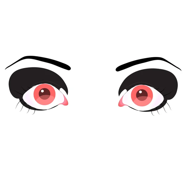 Illustratie van mooie roze oog — Stockvector