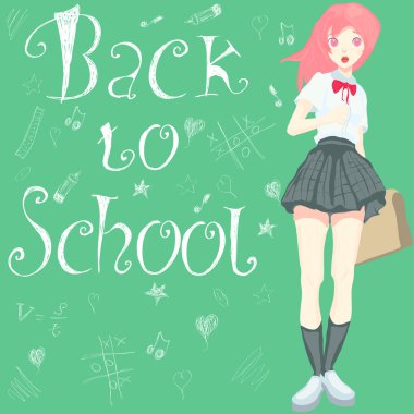 kız öğrenci bir tahta üzerinde duruyor