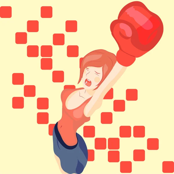 Boks eldivenleri kız güzel vektör