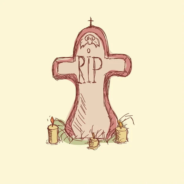 R.I.P.Vector illustration, headstone, banner for halloween — Stock Vector