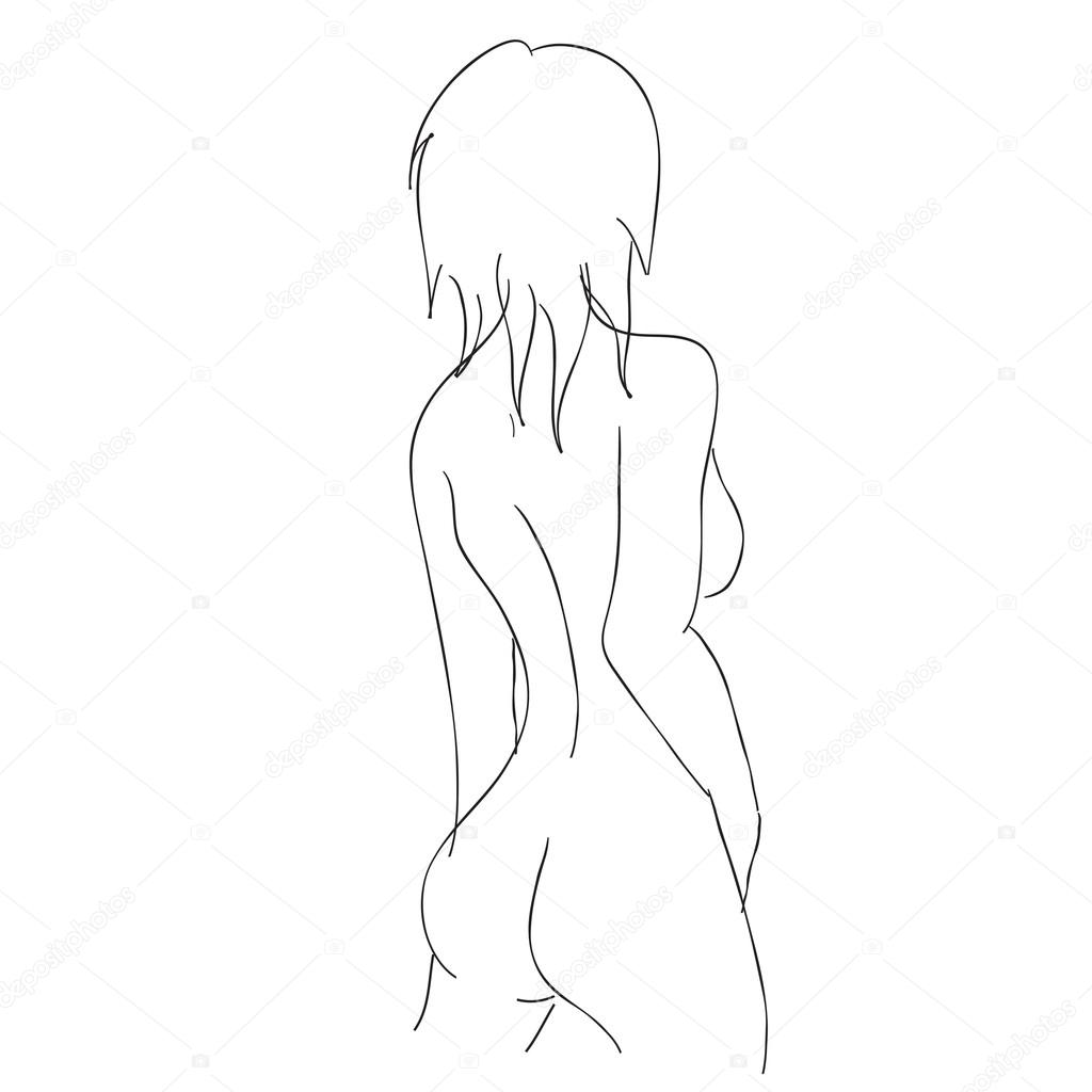 Set of female sketch and silhouette Stock Vector Image & Art - Alamy