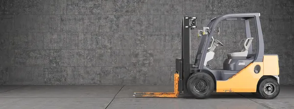 Forklift truck on industrial dirty wall background — Stock Photo, Image