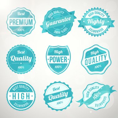 retro vintage turkuaz tasarım etiket koleksiyonu