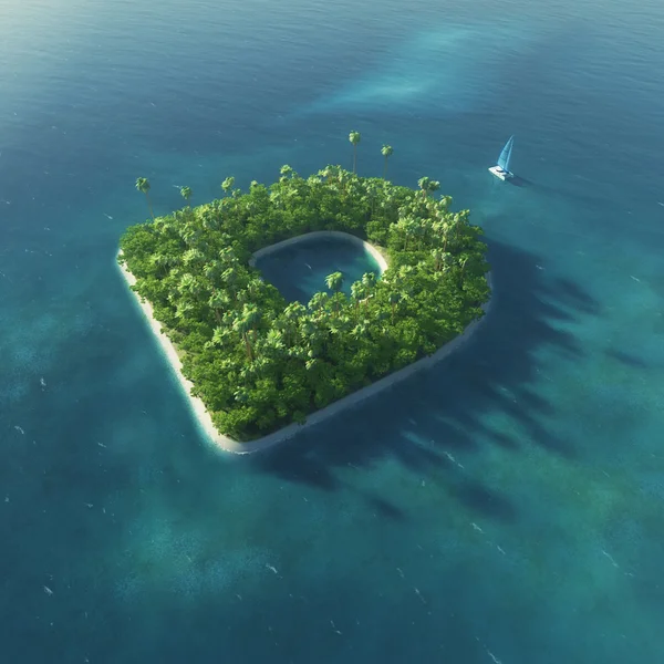 Alphabet de l'île. Paradise île tropicale sous la forme de la lettre D — Photo