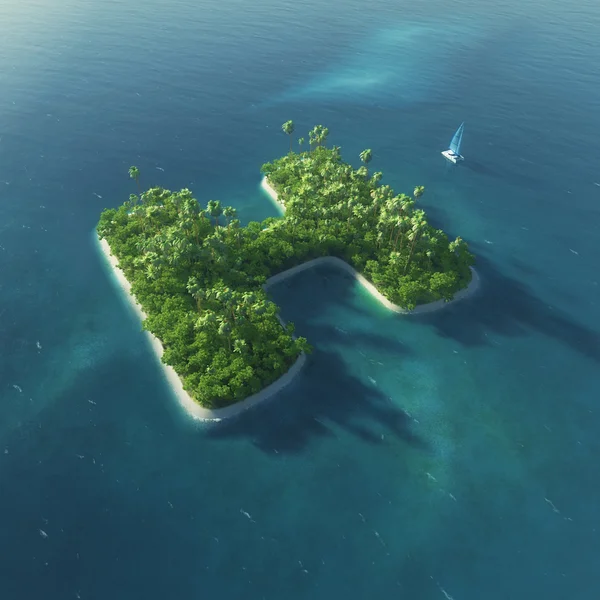 Alphabet de l'île. Paradise île tropicale sous la forme de la lettre H — Photo