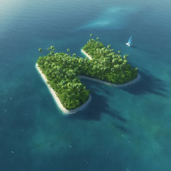 Alphabet de l'île. Paradise île tropicale sous la forme de la lettre N — Photo