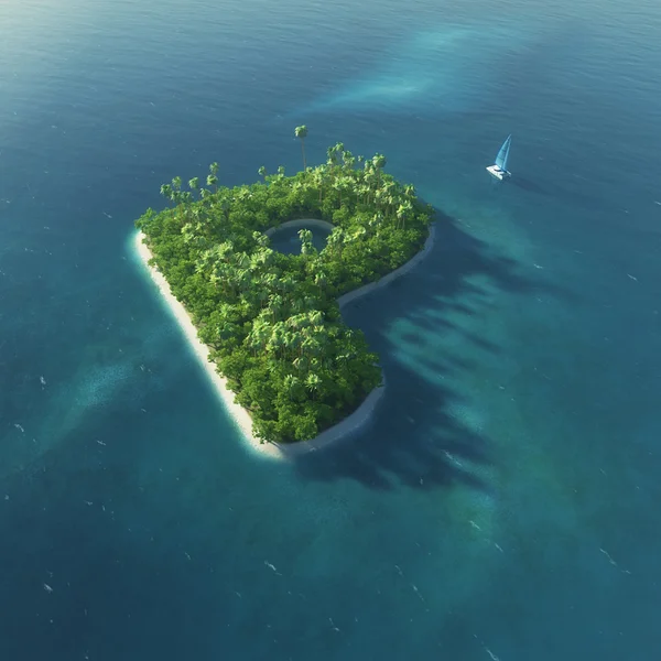Островной алфавит. Райский тропический остров в форме буквы P — стоковое фото
